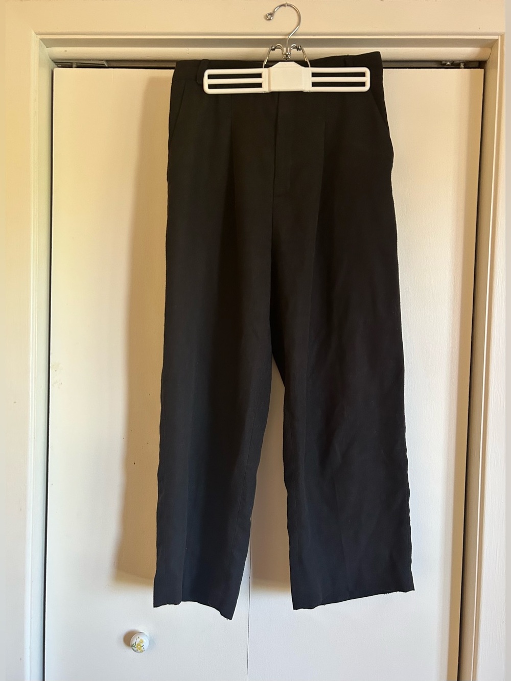 Mango Women's Black Wide-Leg Dress Pants